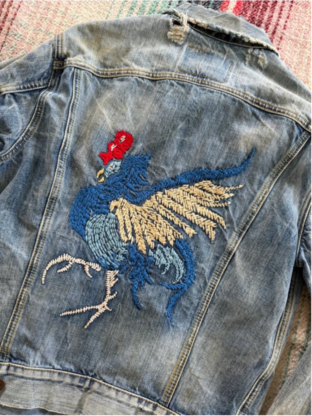 70s Levi’s LVC 
Type 3 Embroidered Rooster Denim Jacket M - Picture 3 of 8